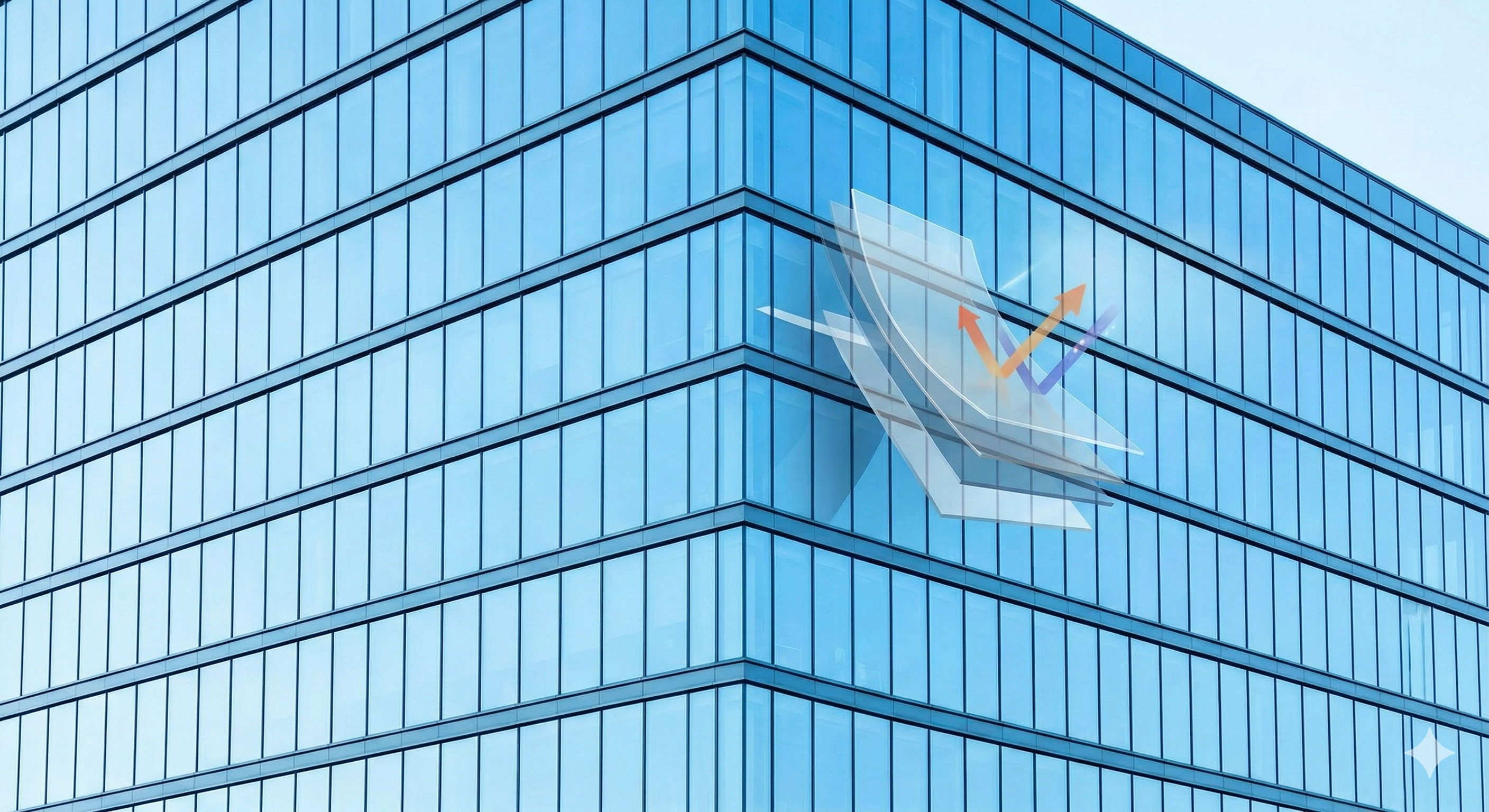 Modern office building with reflective glass facade