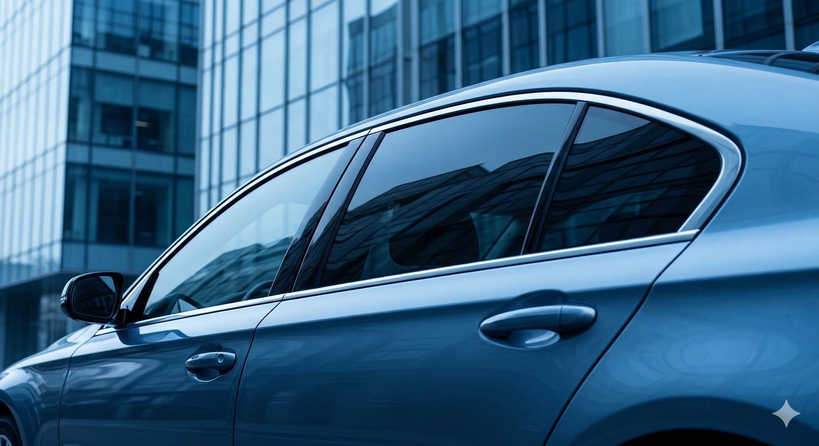 Sleek modern car with tinted windows